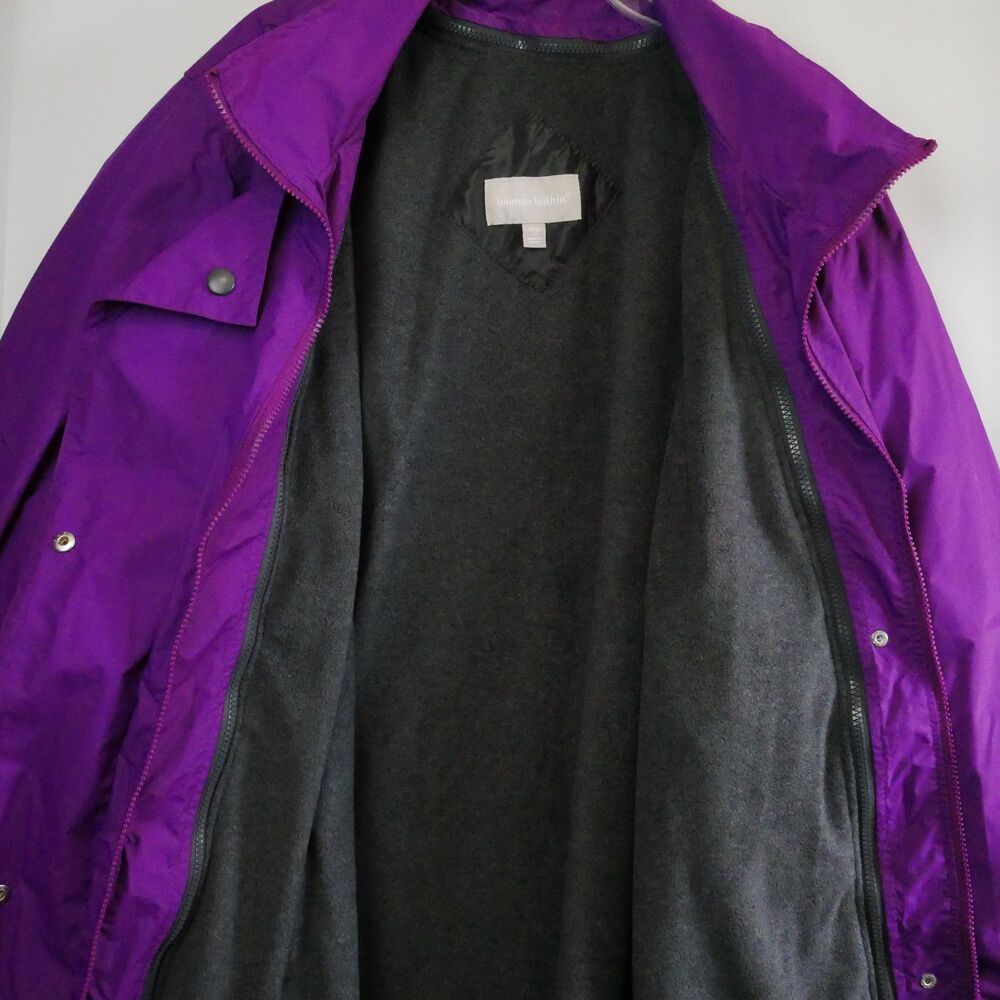 Woman Within Purple Jacket 34/36 4X Front Zip Fleece Lined - Picture 3 of 15